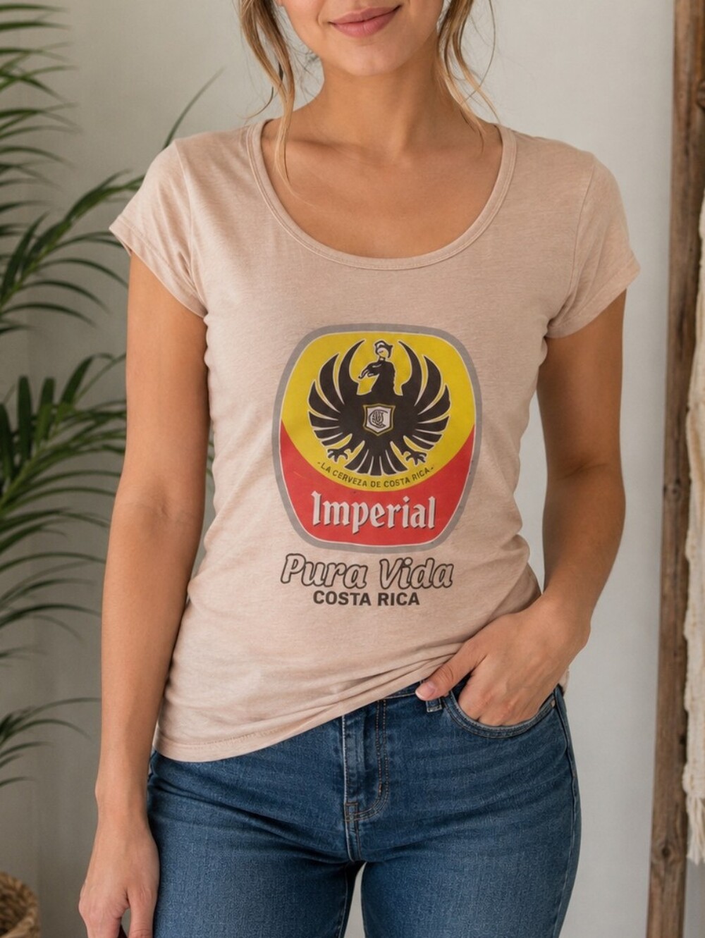 Size S Imperial beer logo woman's t-shirt